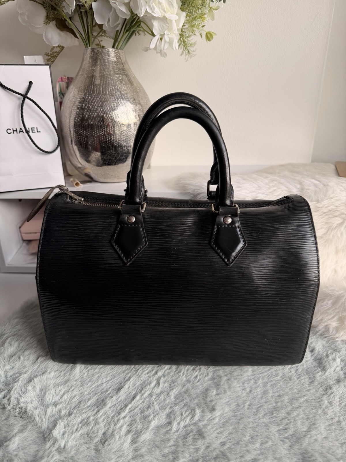 Louis Vuitton Speedy 25 Epi Leather Handbag in Blue M43015