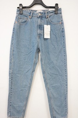 ZARA Damen Jeans Hose Mom Fit Classic High Rise Ankle Blau 08197133406341 Gr.34