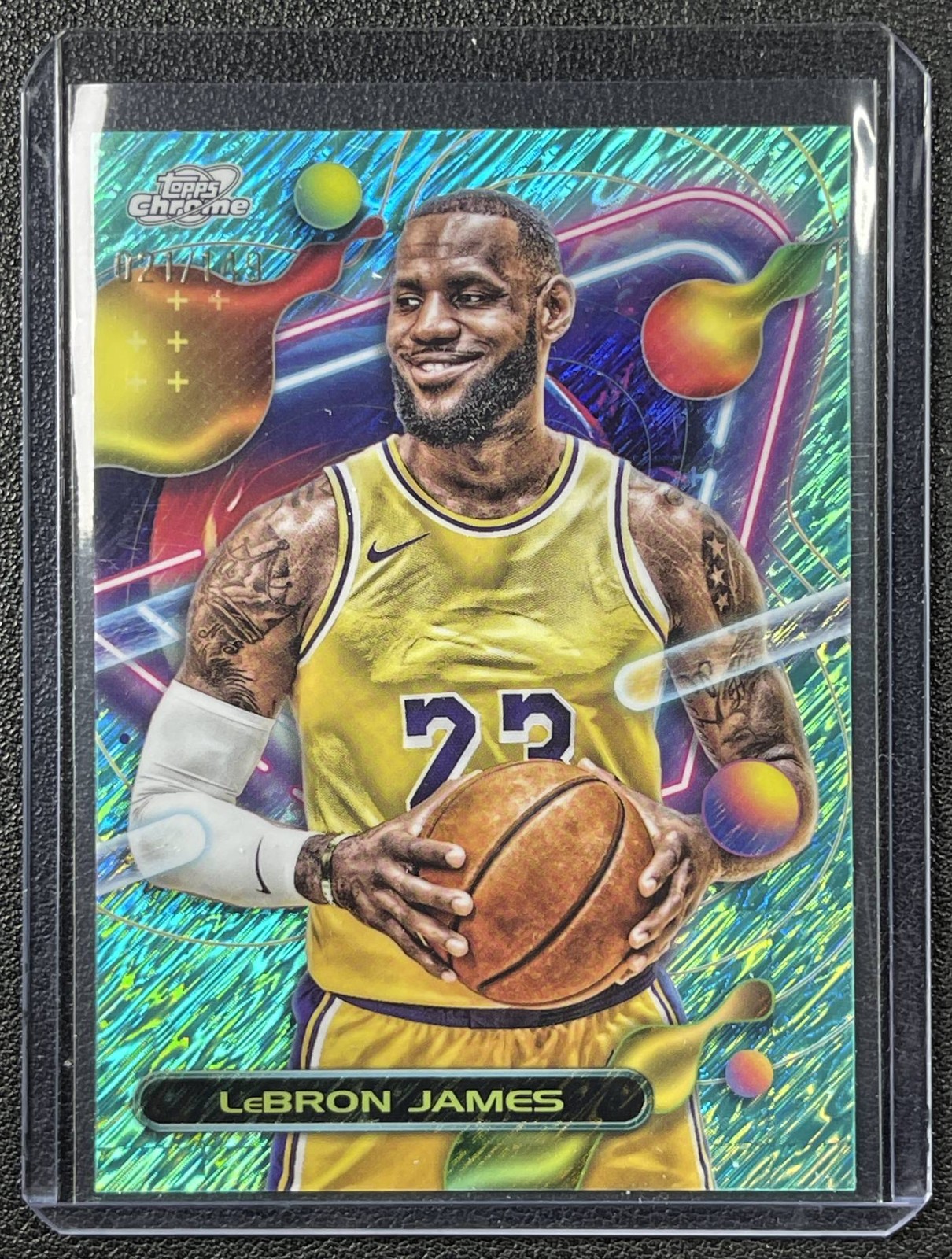 LEBRON JAMES 2023-24 TOPPS COSMIC CHROME #59 AQUA EQUINOX REFRACTOR 21/149