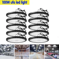10Pack 100W UFO Led High Bay Light Warehouse Factory Commercial Industrial Light