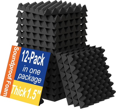 #ad 12 Pack 1.5X12X12 Sound Proofing Egg Crate Foam Pad Most Soundproofing Design $18.01