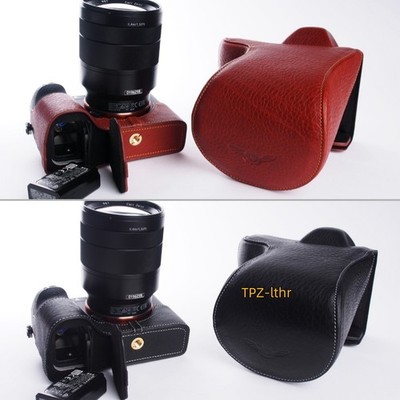 For Sony A7 II A7R A7S M2 Mark II 24-70 Open Real Leather Full Camera Case Bag