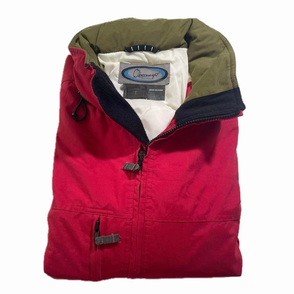 Obermeyer Delaney Red Hooded Ski Snowboard Jacket Men's Size Large - Image 3 of 4