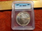 1887 United States Morgan Silver Dollar $1 ICG Graded MS66+ - Free S&H USA