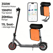 Foldable Electric Scooter with Seat 350W 19MPH 20mi 36V 7.8Ah Foldable UL2272