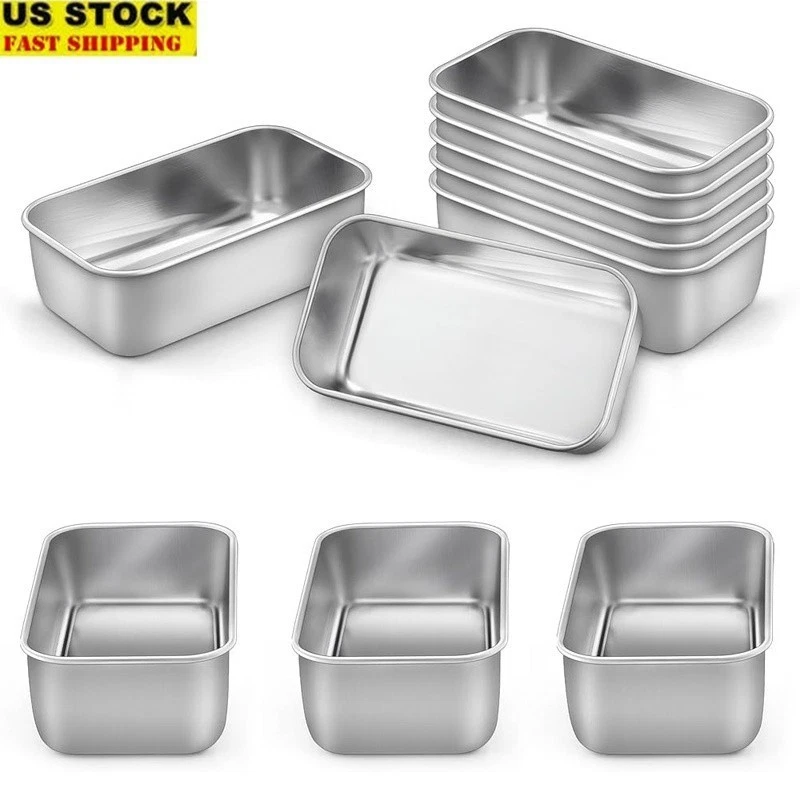 Stainless Steel Mini Loaf Pans Set of 10 Durable Oven Safe Baking Molds New