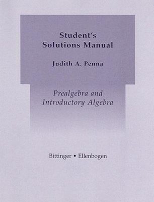 Prealgebra and Introductory Algebra Student's Solutions Manual Pe