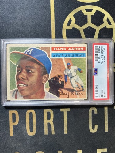 1956 Topps Hank Aaron White Back #31 PSA 2
