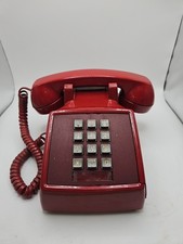 Vintage AT T Red Push Button Collectible Telephone