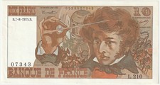 France 10 Francs Banknote 1975 About Uncirculated Pick#150-B-343