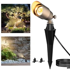 Solid Brass Outdoor Uplights & Accent Light Fixtures, Heavy Duty 12V Low Volt...