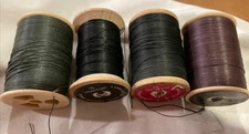 4 Spools-Vtg 4 CORD Cotton INTRINSIC #24/#16 American Thread Co USA-2 WoodSpools