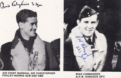 Foto signiert von C Fowley-Morris & N P W Hancock Schlacht um Großbritannien Piloten
