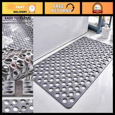 Non-Slip Shower Mat with Suction Cups  Drain Holes, Soft Machine Washable Bath