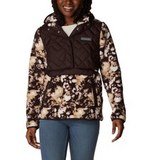Columbia Plus Size Women's Sweet View Fleece Hooded Pullover Brown Cinder New