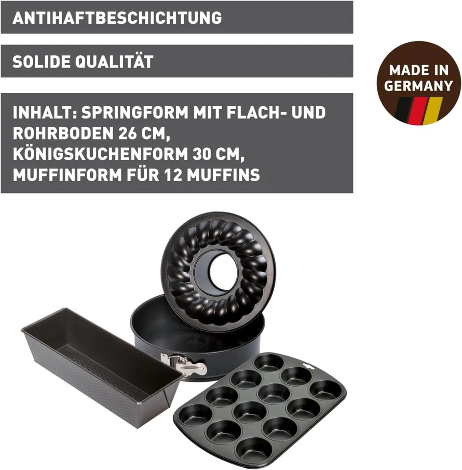 Original Kaiser Classic Backformen Backset 4-Teilig, Springform Flach- Und Rohrb - Bild 2 von 4