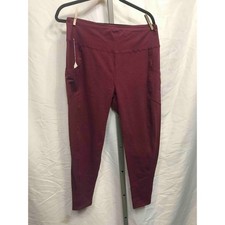 Zenana Womens Burgundy High Waist Pocket Leggings 3X Made in Cambodia