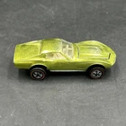 Hot Wheels Redline Custom Corvette- Lime Green 1968 Mattel US Diecast Car. ML