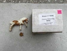 RARE Vintage Stablemate Breyer Horse #79293 Performing Misty Ceramic Box Stool