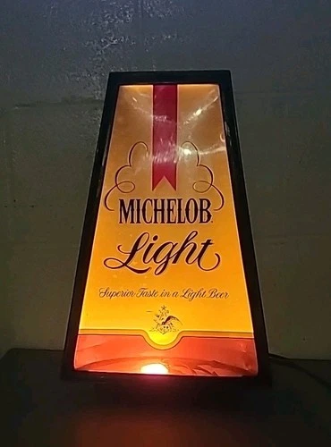 Vintage Michelob Light Beer  Standing Lighted Beer Sign - 10.5x15.75"