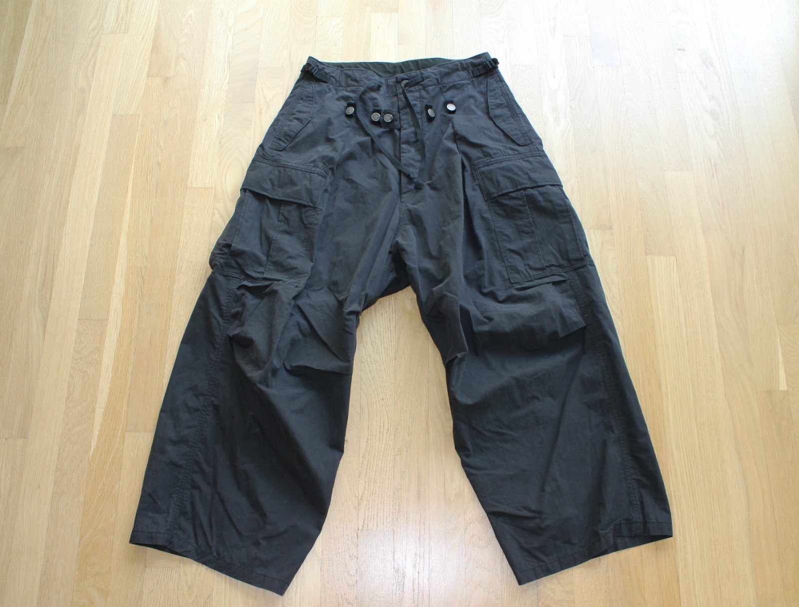 KAPITAL - Rip Stop JUMBO Cargo Pants - Black - Size 1 / (EK-1374-BLK-AC) 115576