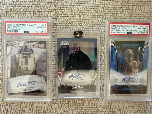 Topps Star Wars Auto Lot R2-D2 Darth Maul Boba Fett PSA