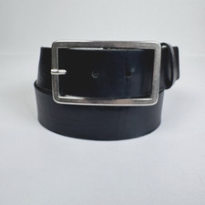 Banana Republic Women's Black Genuine Leather Belt Size S Silver Buckle '07'
