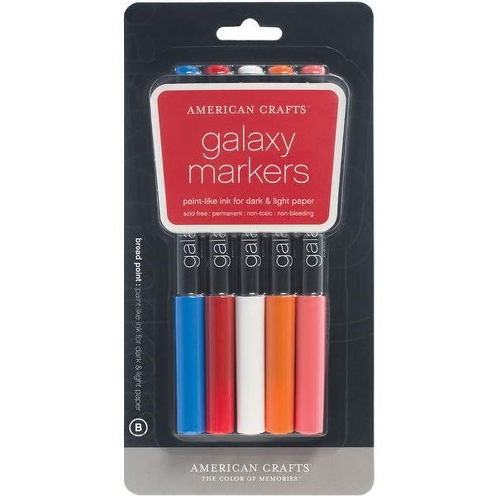 Galaxy Marker 5-Pack, Broad Point, Multi Color