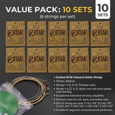 10 Sets of 6 Classical Guitar Strings .028-.043 Nylon String Normal Tension M3C3
