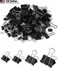 Mr. Pen- Binder Clips, 100 pcs, Assorted Sizes, Black 1.25 inches,