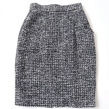 Chanel Tweed Dress Silk Lining Knee Length Ribbon Size 38 Excellent Cond