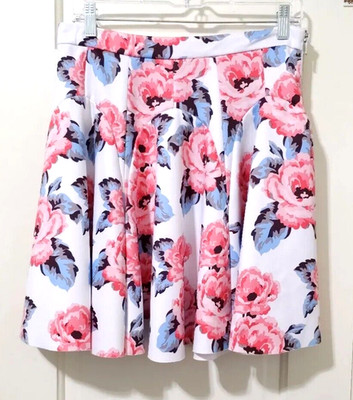 FLASH SALE! INC International Concepts Mini Skirt 4 Small Pink Coral Blue Floral