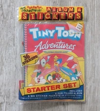 SEALED Vintage Panini Tiny Toon Adventures Album 36 Stickers Starter Set