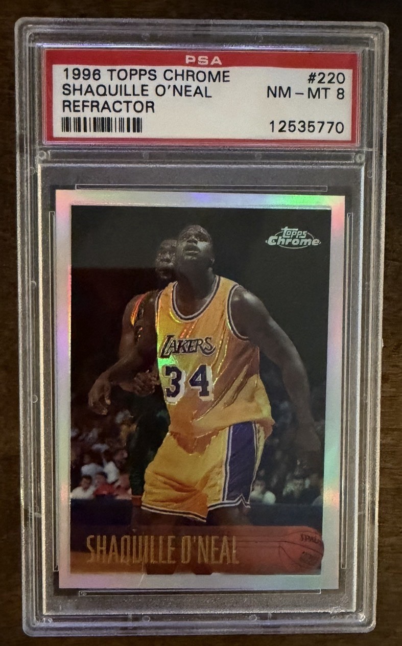 1996 Topps Chrome Shaquille O'neal Refractor PSA 8 🔥 NO GREEN 🔥 Shaq #220
