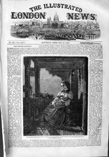 Original Old Antique Print 1859 Family Home Mountaineer Lady Baby Fine Art 19th