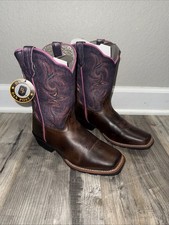Dan Post Western Boots Girls Majesty Square Toe Brown Purple DPC3947