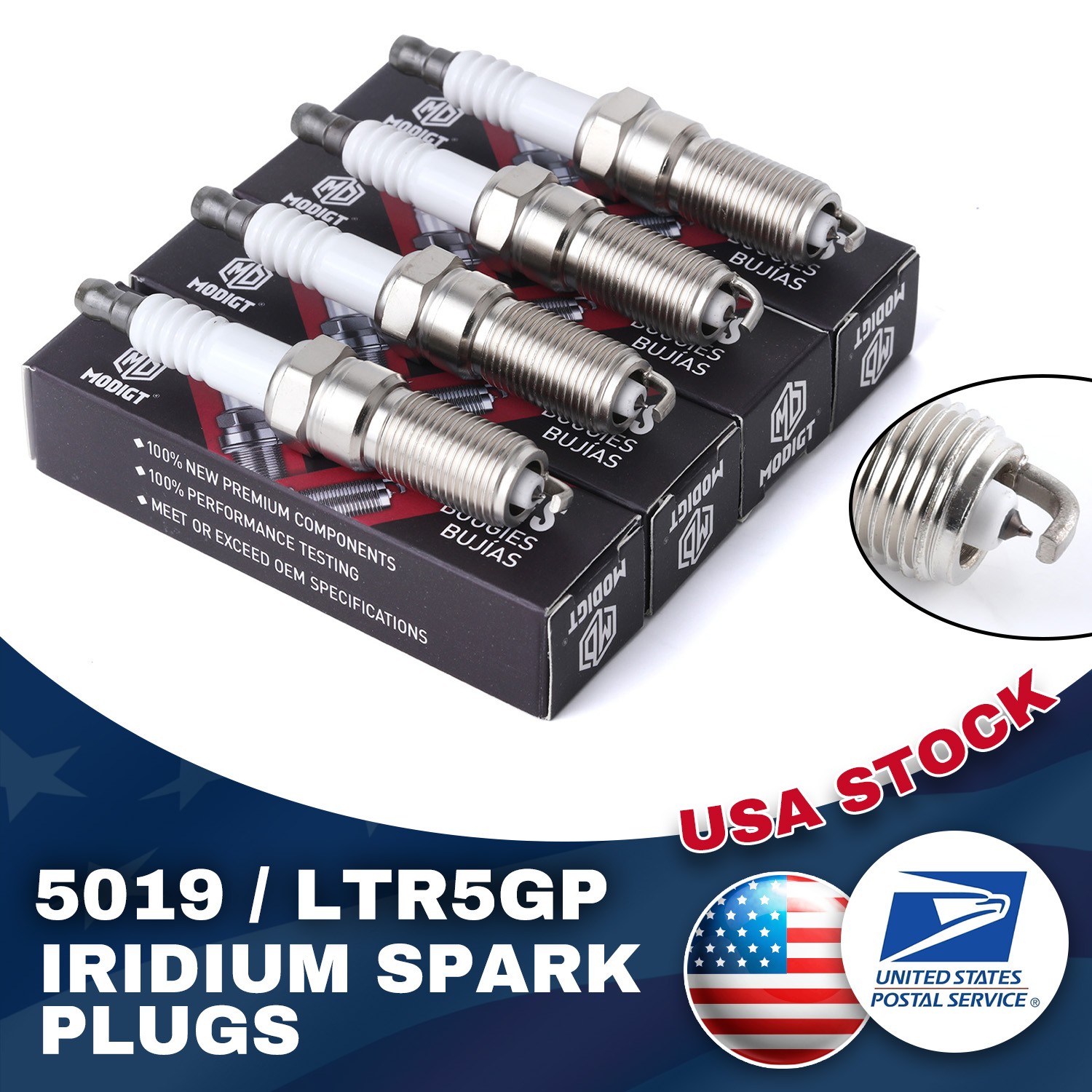 OEM Quality NEW 4Pcs Spark Plugs FOR NGK HR8NPP302XRE10PM5 Iridium 5019/LTR5GP
