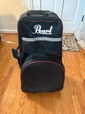 Used Pearl Student Snare Drum and Bell Kit w/ Hardware and Rolling Case - Very