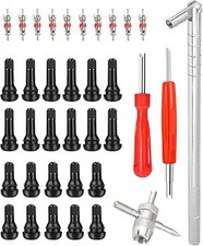 Tire Valve Stem Puller Tools Set, Includes Valve Stem Cores, 4 Way Valve Core Re