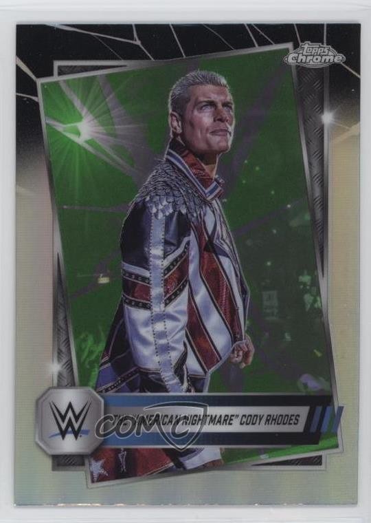 2025 Topps Chrome WWE Neon Green & Black Refractor Cody Rhodes #1 02l5