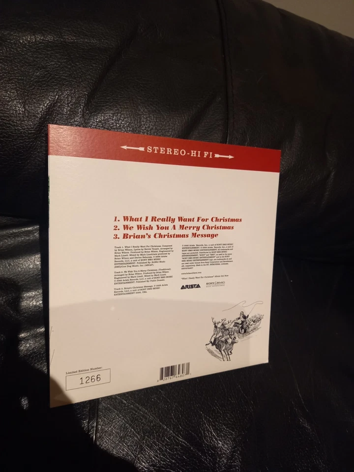 Brian Wilson - What I Really Want For Christmas - 7" White Vinyl - 2005 - MINT - Image 3 of 3