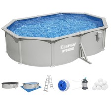 Bestway 56586 Stahlwandpool Hydrium Swimmingpool 500x360x120cm Pool Komplett-Set