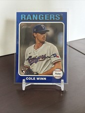 2024 Topps Heritage High Number Cole Winn Rookie Blue Border #652 Rangers