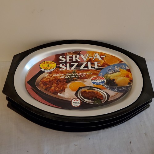 Lot De 4 Plats à Fajitas Nordic Ware Serv-A-Sizzler – Alu/Bakélite – Vintage Cactus