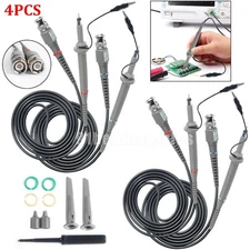 4PCS Oscilloscope Probe Scope Clip Test Cable Lead Kit 1X /10X BNC For P6100