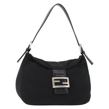 Borsa a tracolla FENDI Mamma Baguette nylon nero