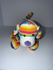 Rainbow Dog Puppy Purple Nose PLush Stuffed Animal Soft Toy