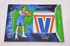 2024-25 Panini Origins Nikola Topic Rookie Jumbo Jersey Patch Green /5