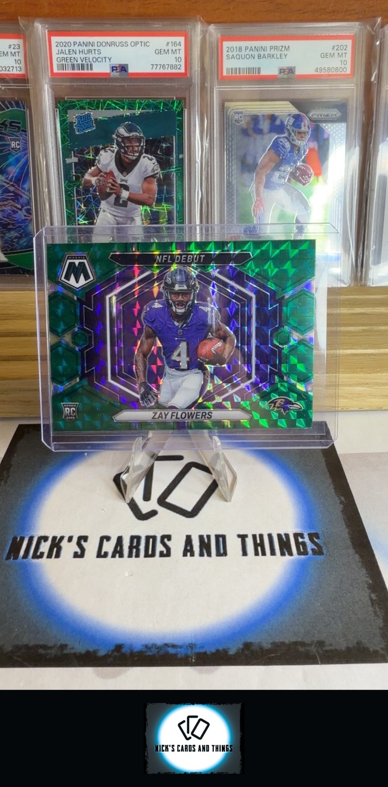 2023 Panini Mosaic #ND-18 Zay Flowers Green Mosaic