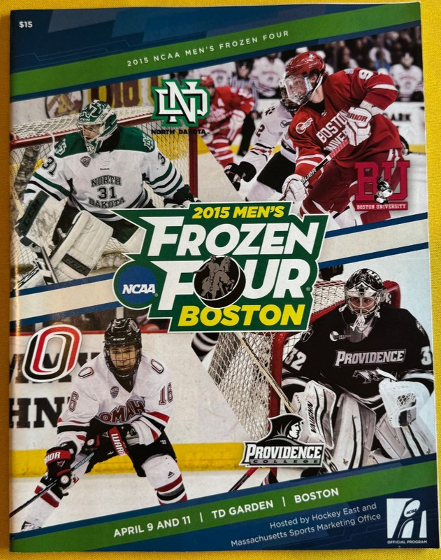 NCAA Frozen Four FINALS Boston 4/11/2015 Program & Lanyard - Providence Friars
